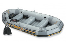 68367 Intex Двухместная надувная лодка Challenger-2 Set + пластиковые вёсла и насос